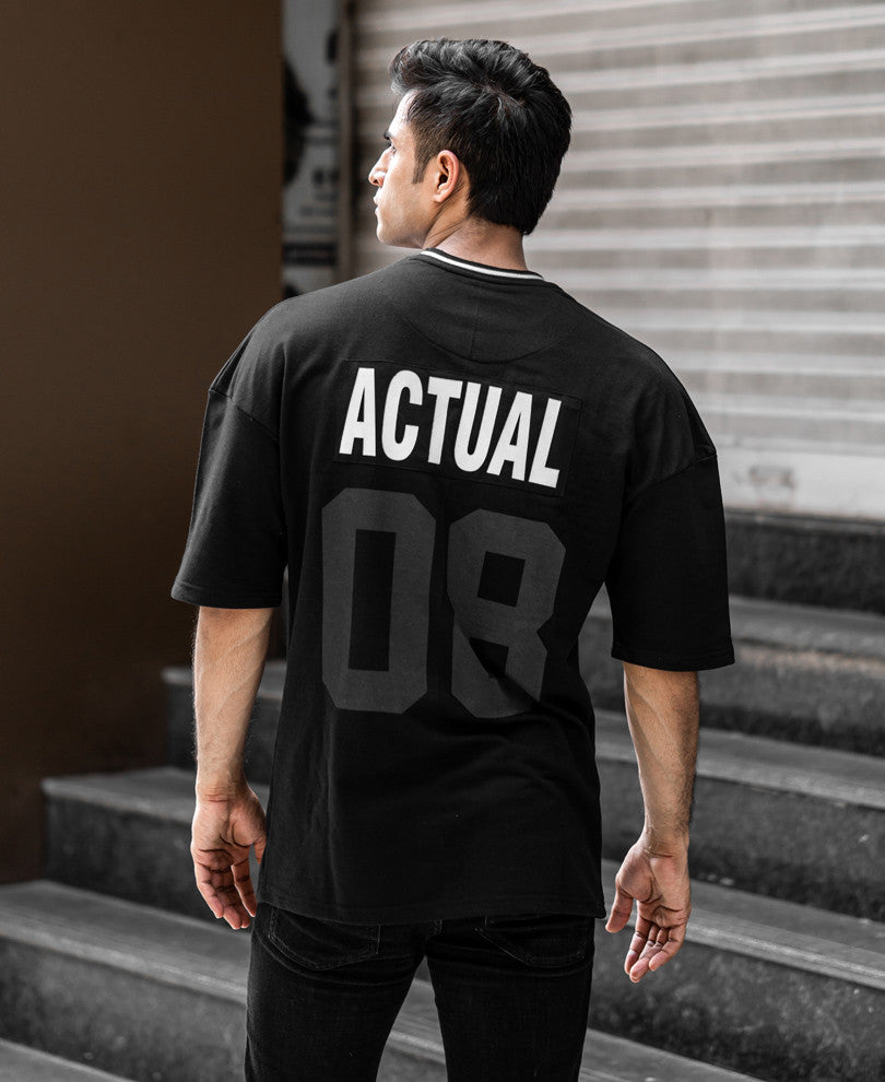 Black 08 Original Oversize Drop Shoulder T Shirt