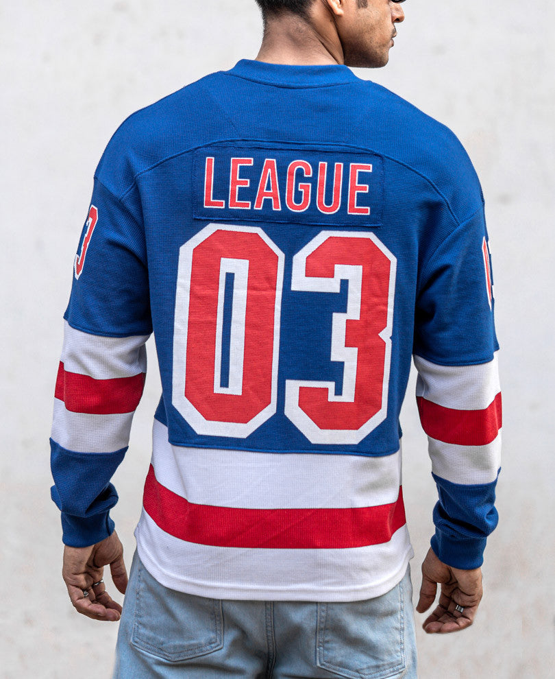 Royal Blue 03 Back Print Oversize Drop Shoulder T Shirt