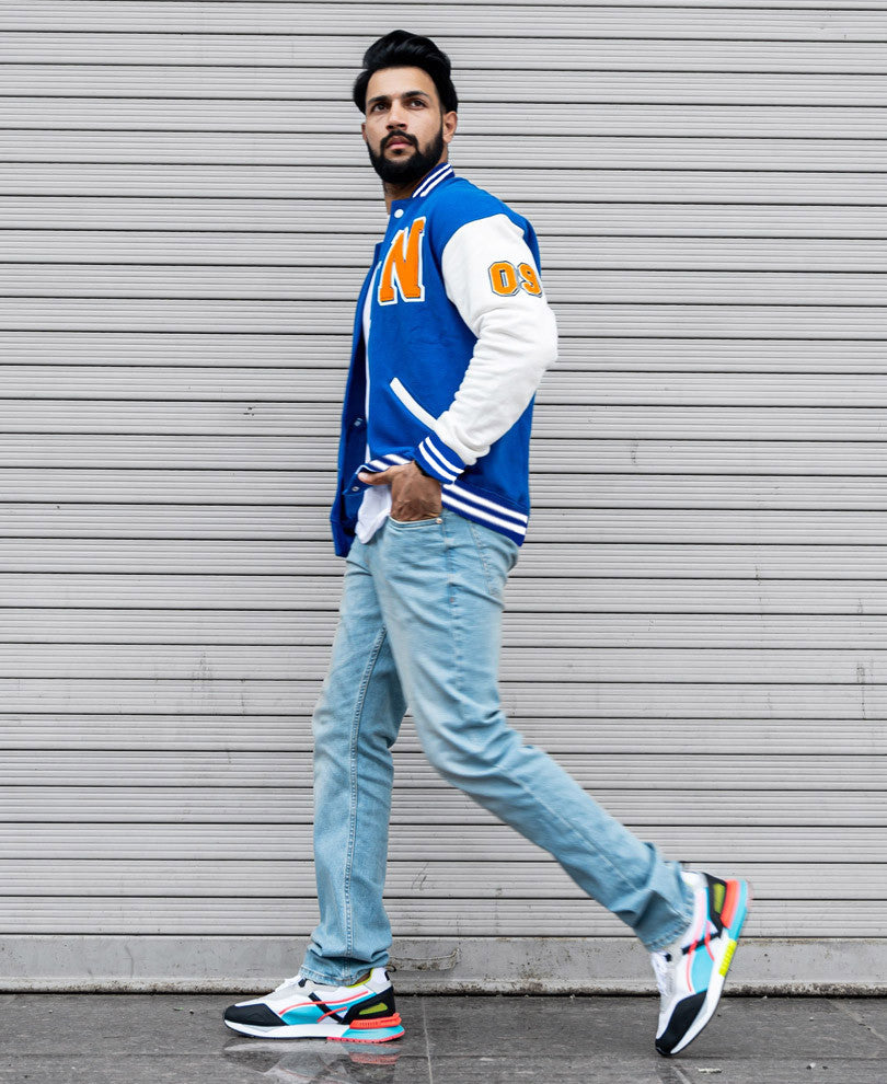 Royal Blue Varsity Oversize Jacket