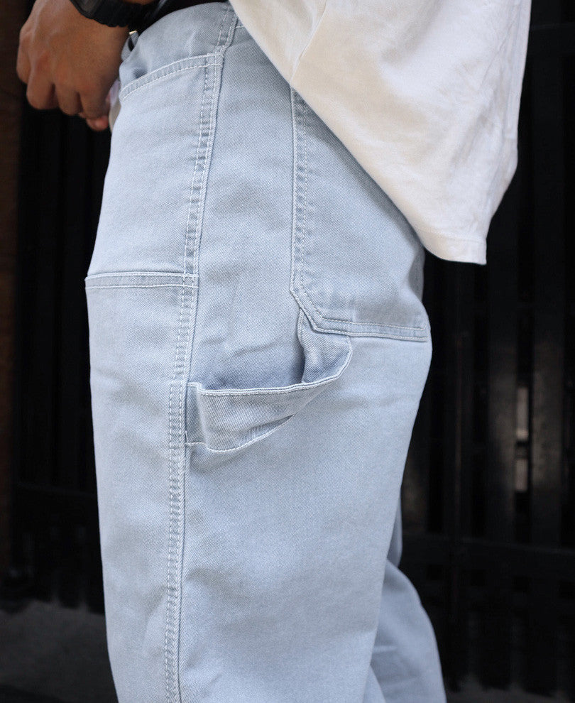 Sky Blue Carpenter Denim Baggy Fit Jeans