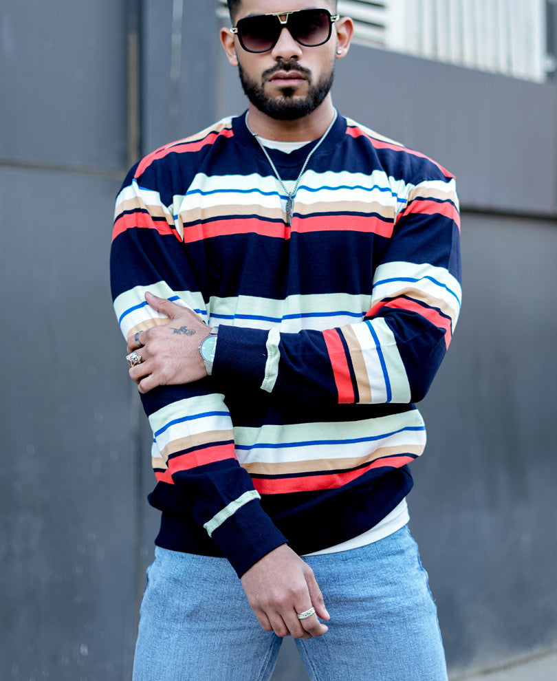 Multi Striped Full Sleeves T Shirt