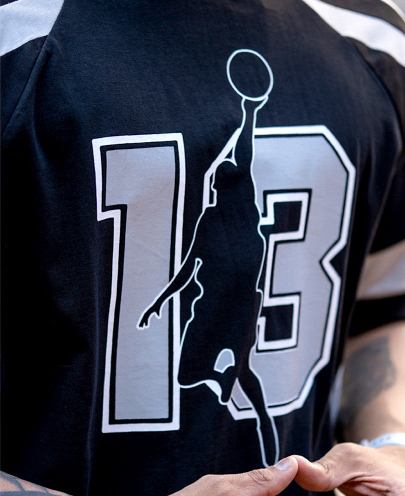 Black 13 Print Oversized T Shirt
