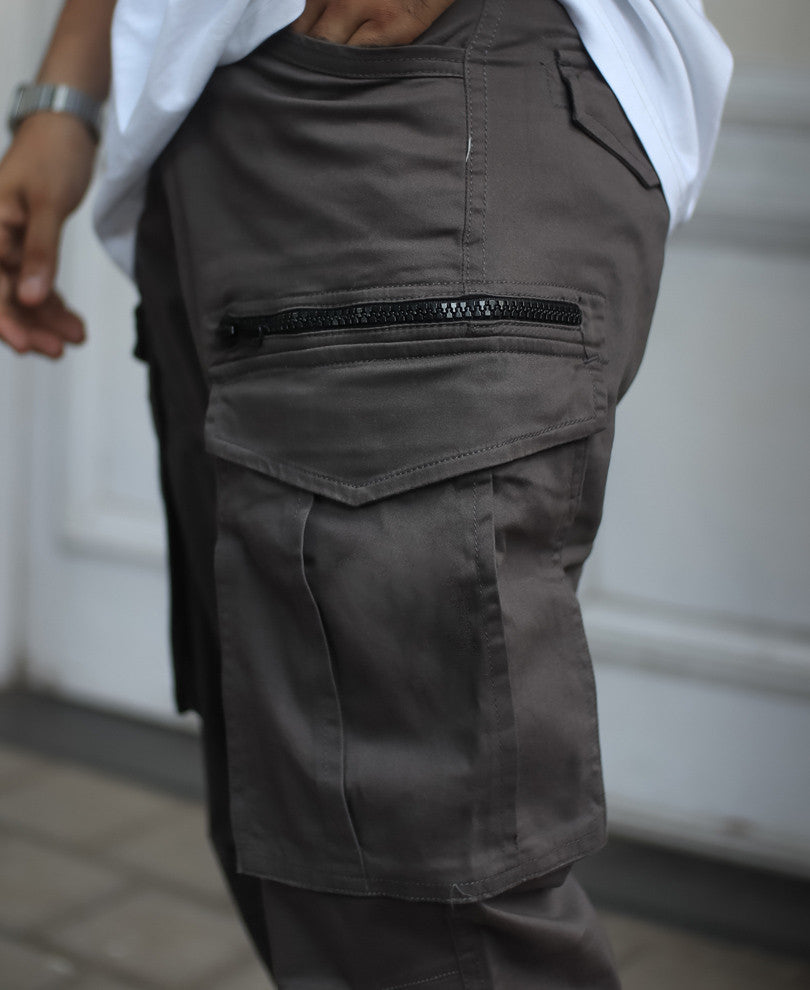 Dark Grey Regular Fit Cargo Pant