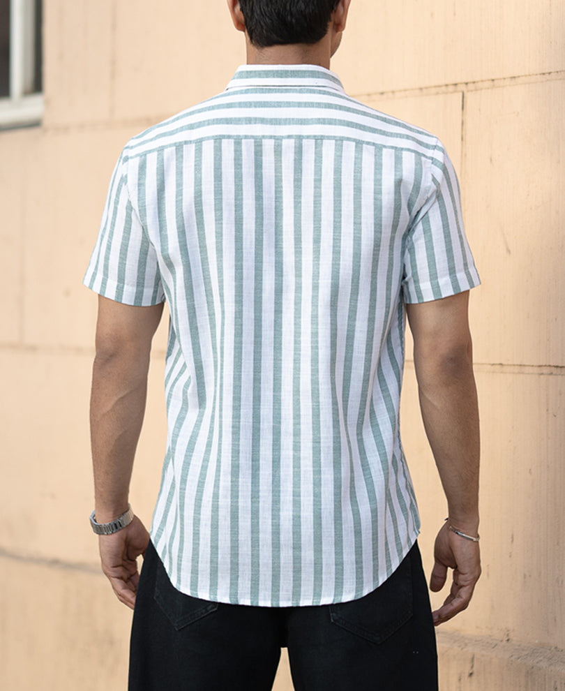 Sage Nautical Stripe Shirt