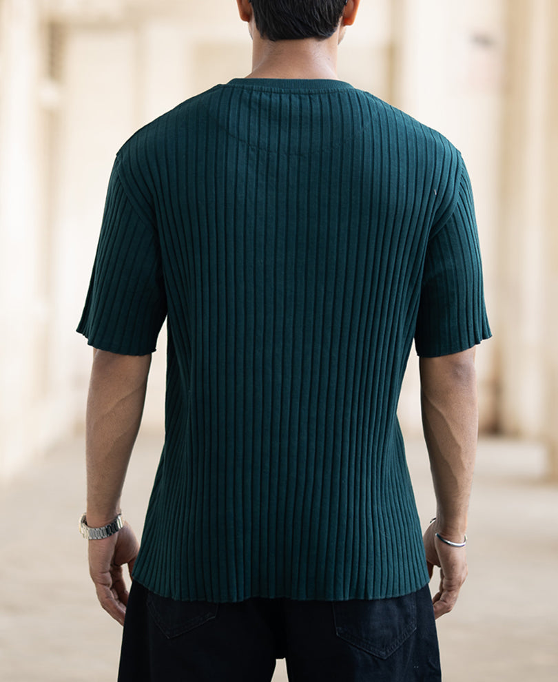 Pine Rib Knit T-Shirt