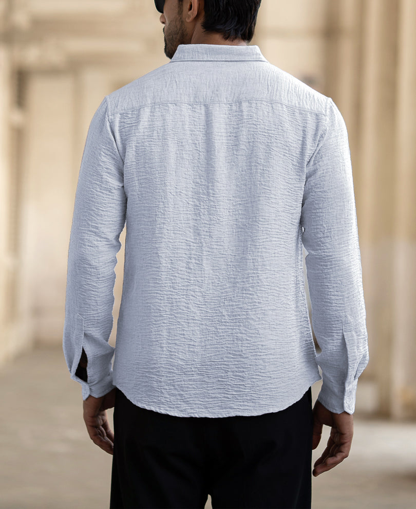 Powder Blue Structured Shirt