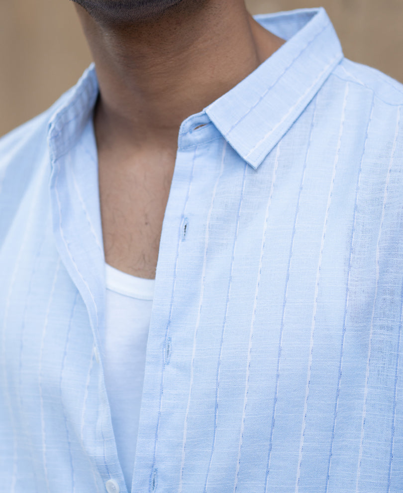 Powder Blue Stripe Shirt