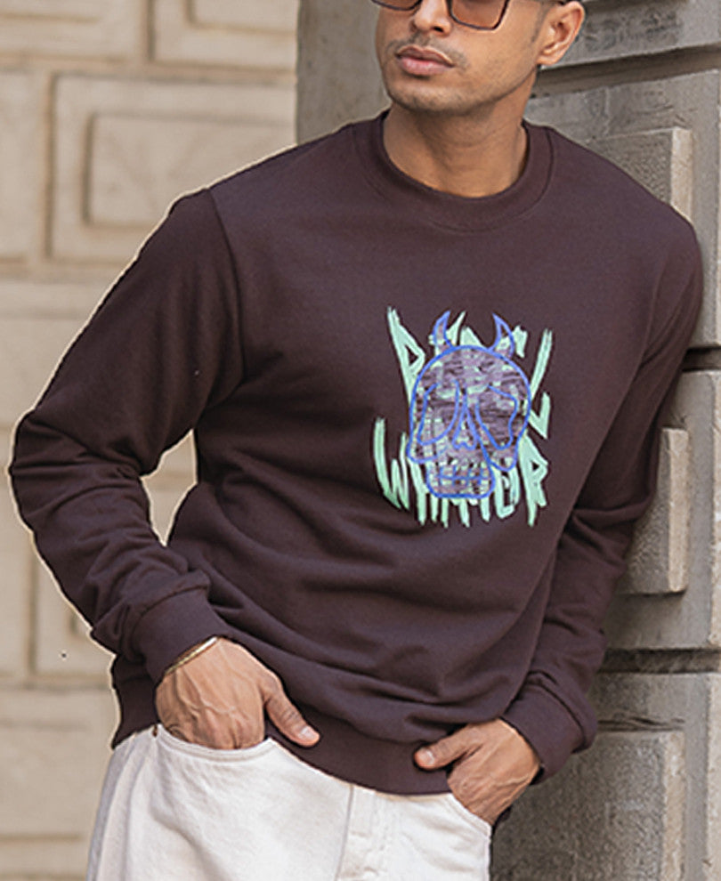 Coffee Brown Graphic SweaT-Shirt