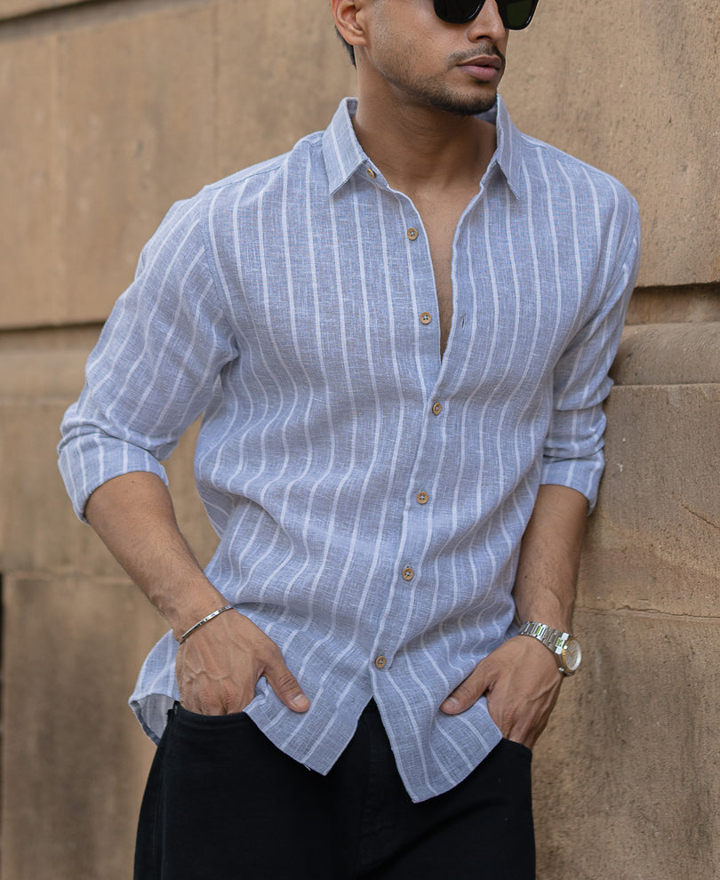 Grey Macro Stripe Shirt
