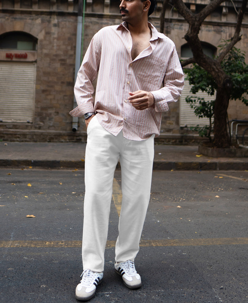 White Cotton Trousers