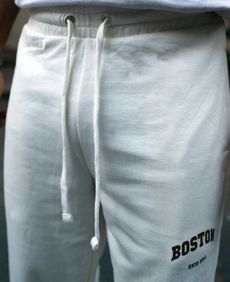 White Printed Baggy Track Pant