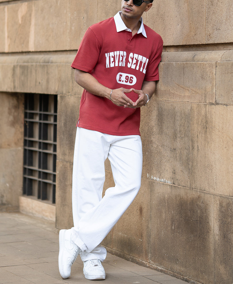 Brick Red Printed T-Shirt