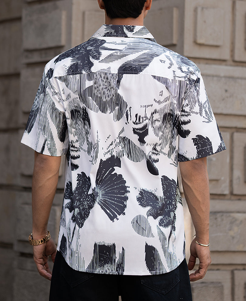 Black And White Abstract Print Shirt