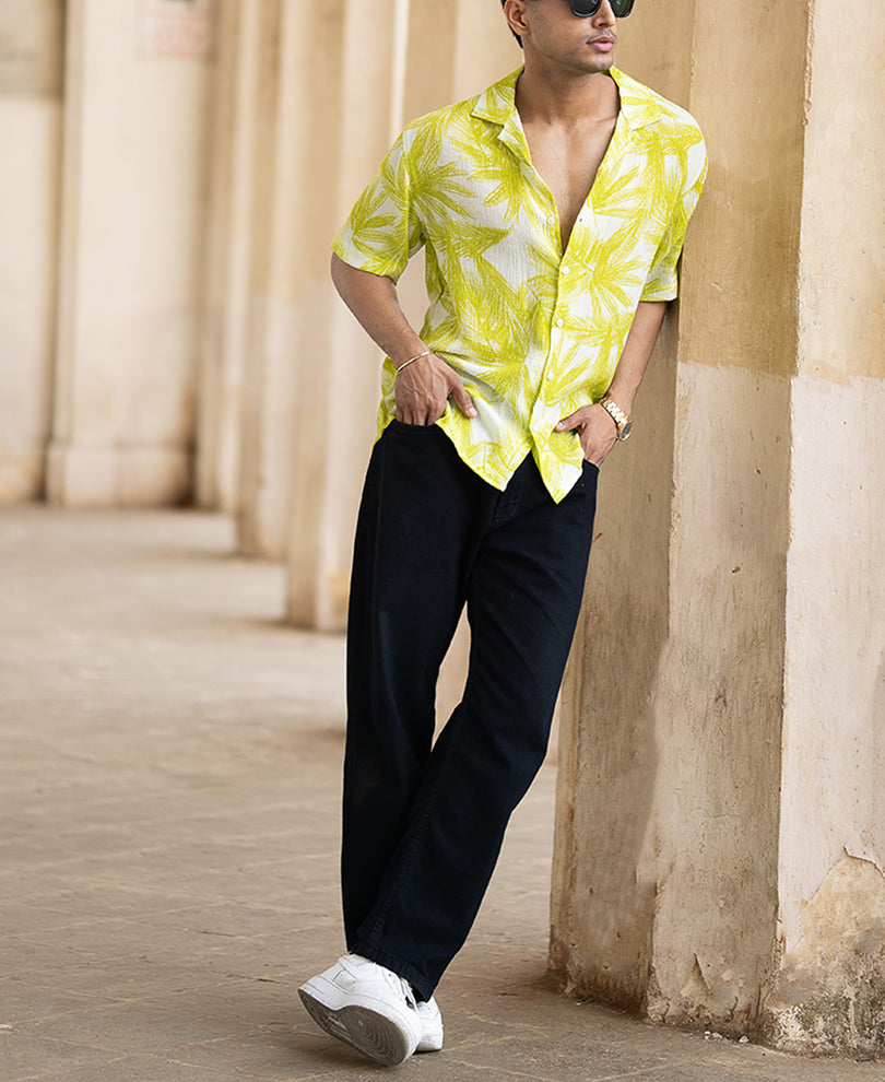 Lime Forest Printed Shirt