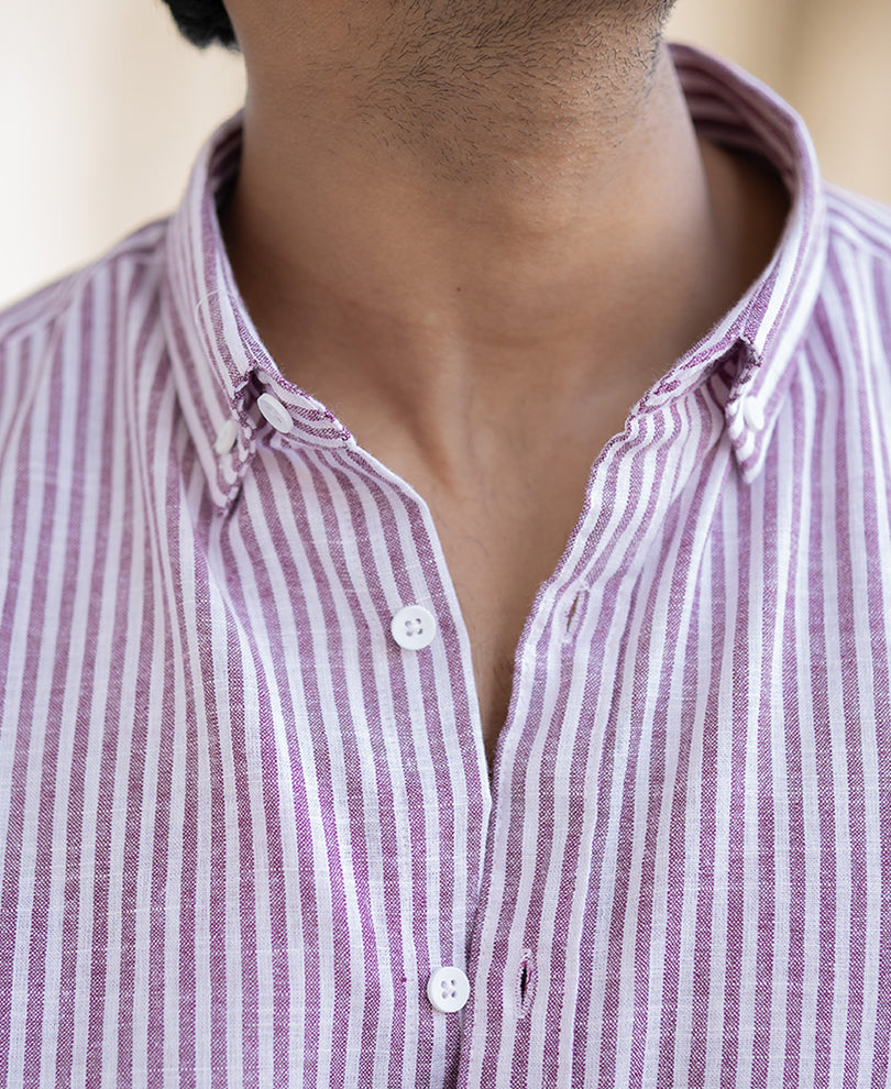 Onion Stripes Regular Fit Full Sleeves Shirt