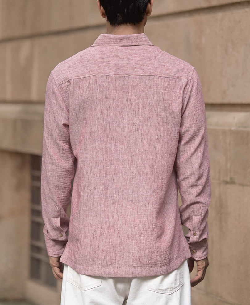Maroon Slub Kurta Shirt