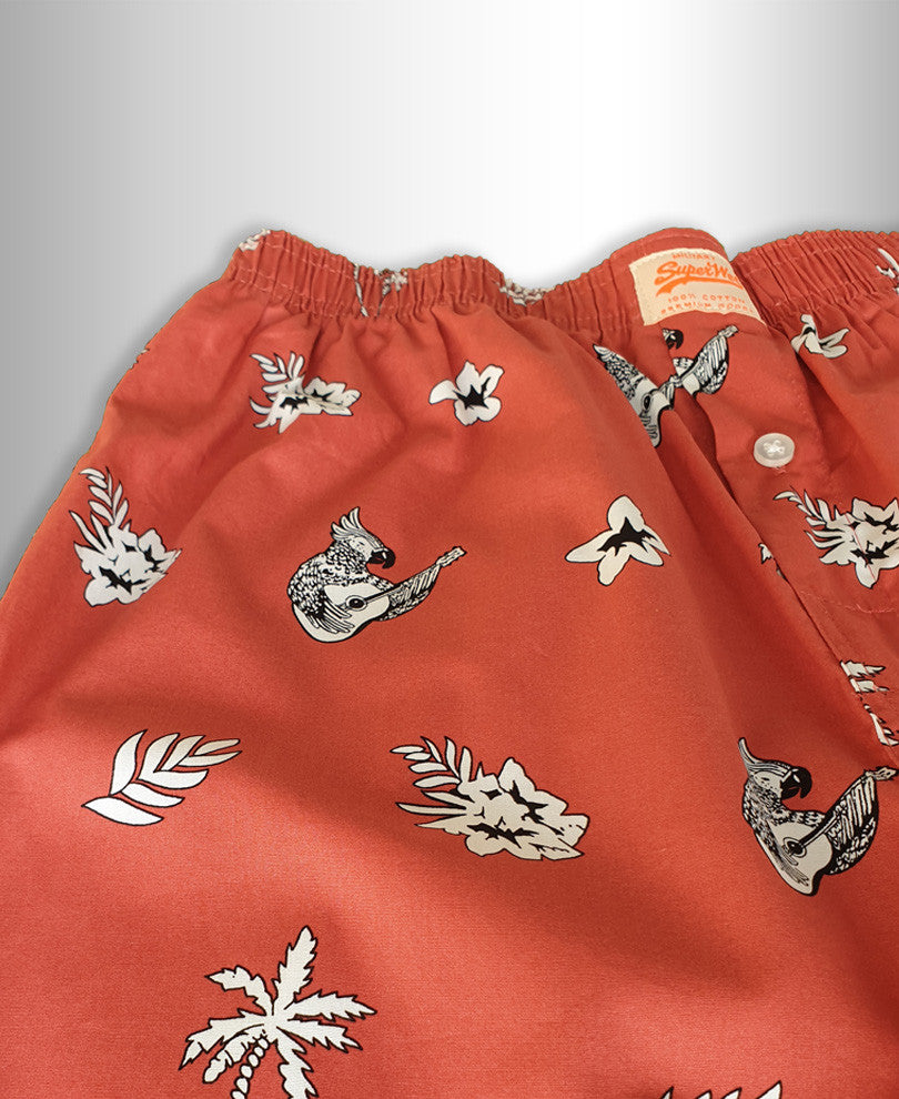 Rusty Pink Parrot Print Boxer
