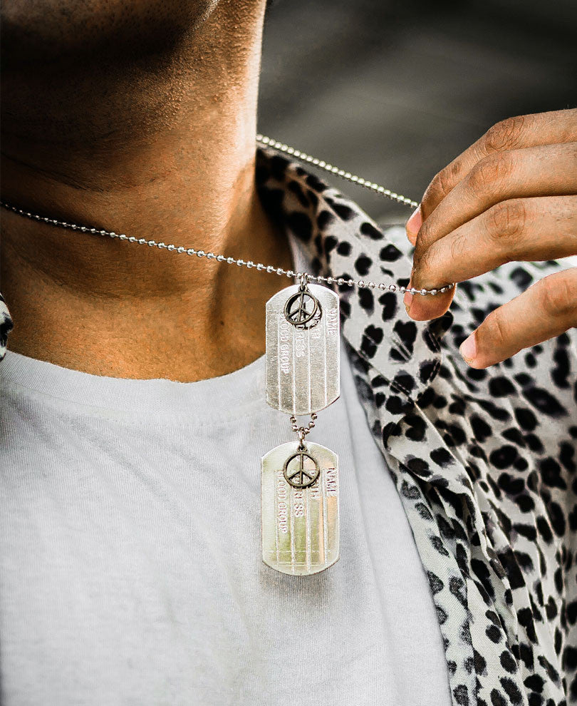 Silver Dog Tags Pendant Locket