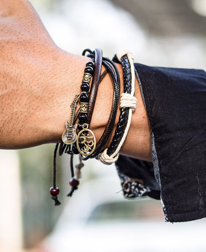 Black Mix Wrap Bracelet