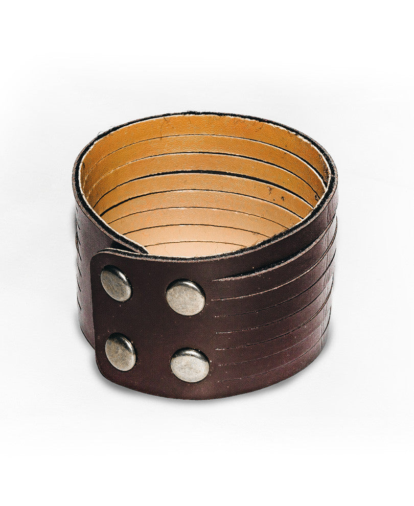 Big Brown Leather Wristband