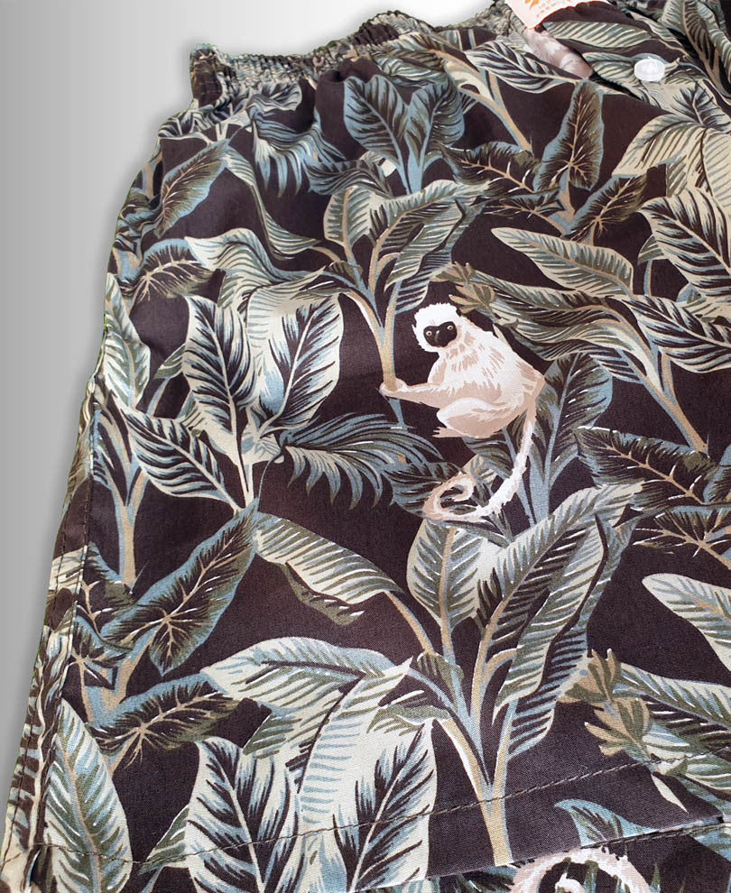 Green Tropical Monkey Print Boxer