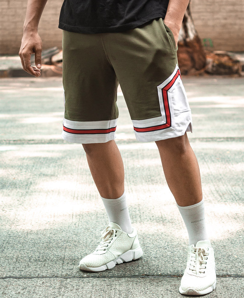 Olive Green Bulls Shorts