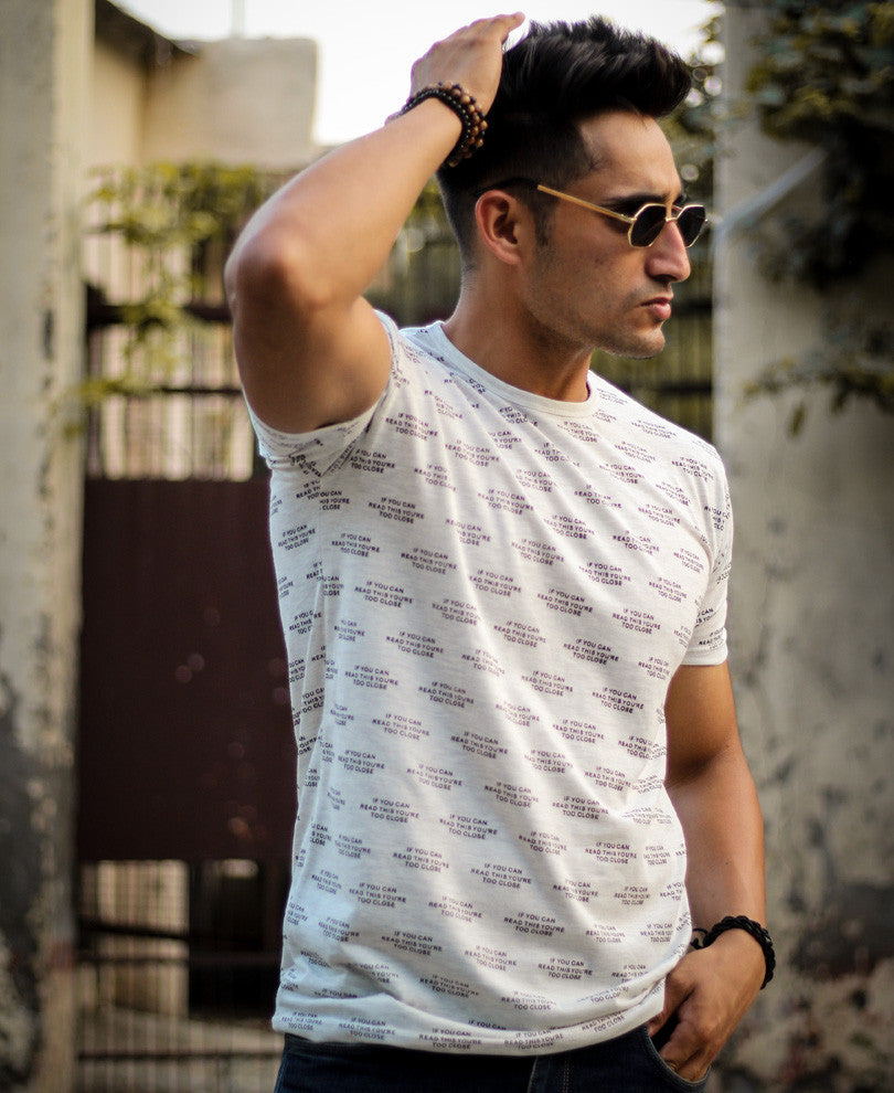 Acro Grey All Over Print Half Sleeves T Shirt