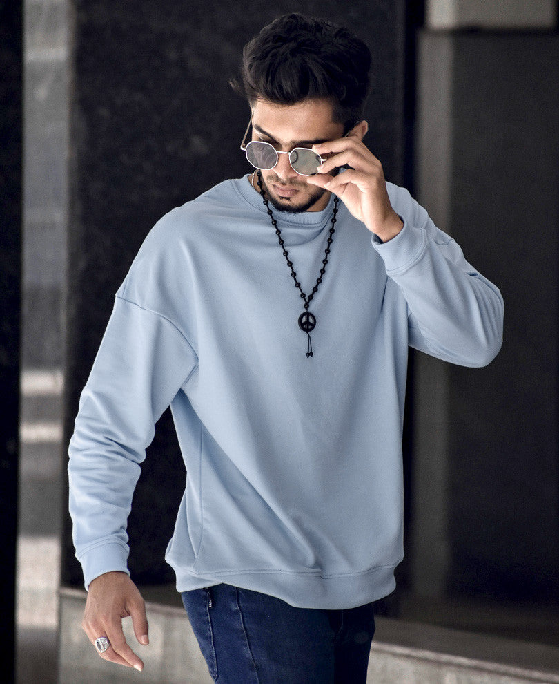 Sky Blue Plain Sweatshirt