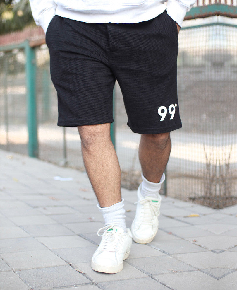Black 99 Print Shorts