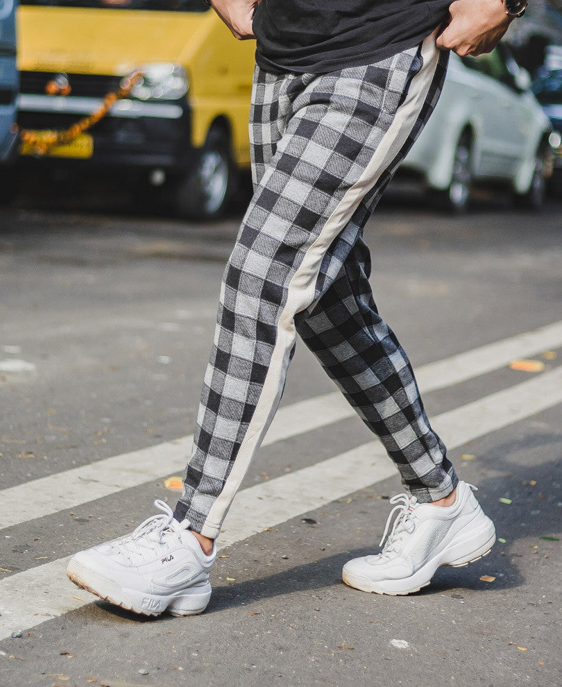 Black Checks Track Pant
