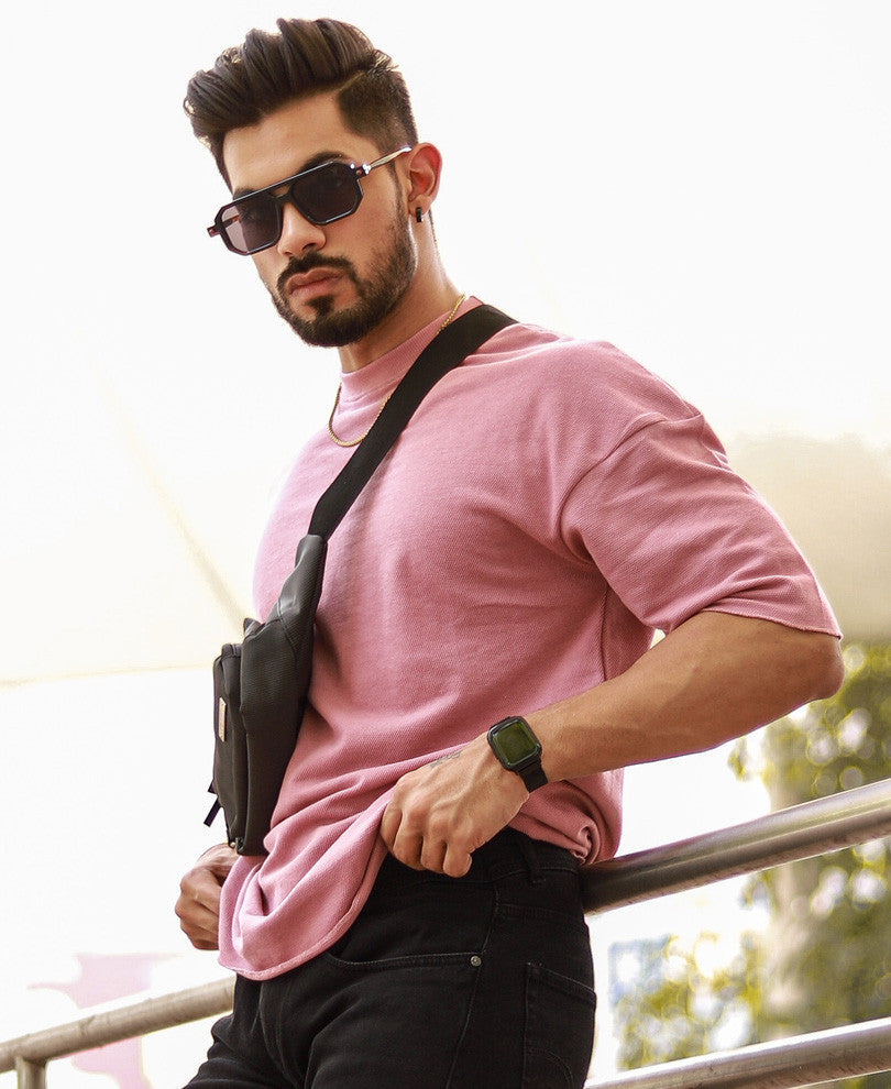 Urban Peach Solid Oversize Drop Shoulder T Shirt
