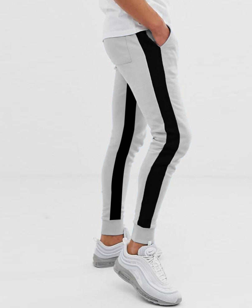Urban Light Grey Stripes Ribbed Track Pant
