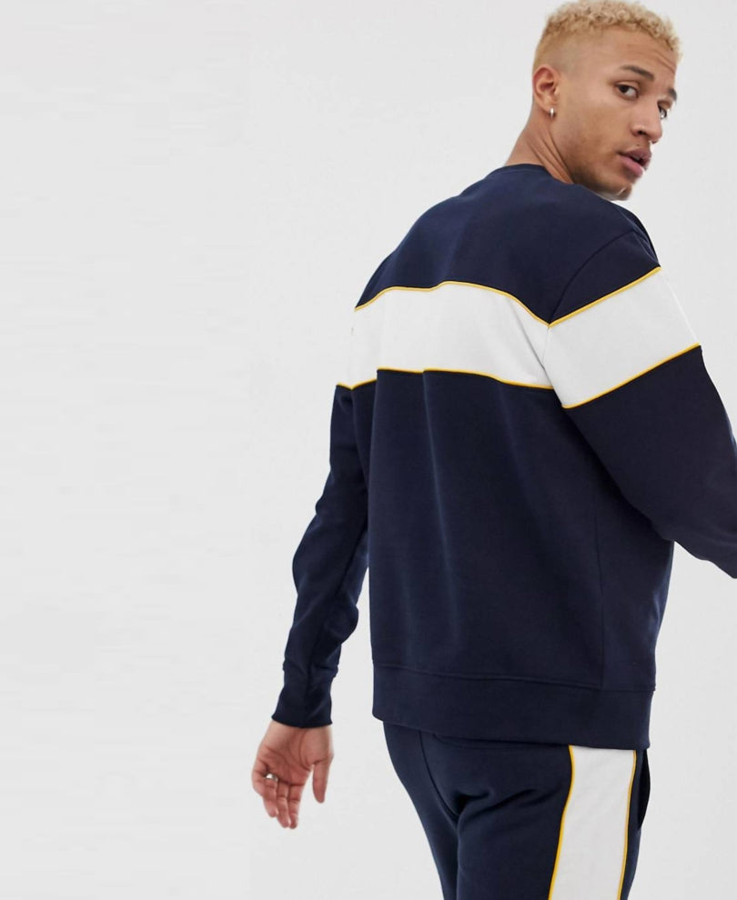 Navy Blue Signature Stripes Track Suit