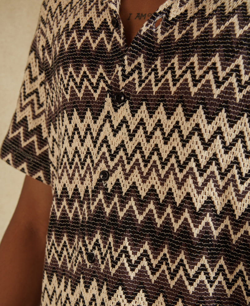 Multicolor Structured Half Sleeves Shirt