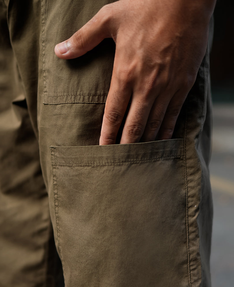 Brown Baggy Fit Parachute Pant