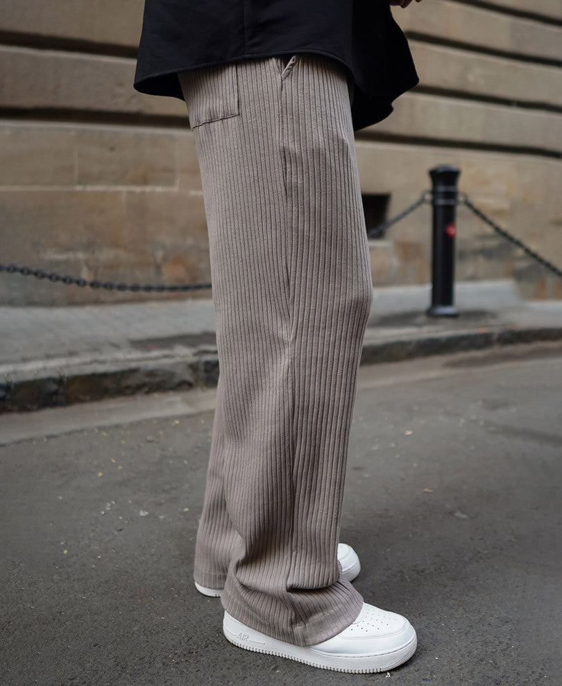 Beige Baggy Fit Track Pant