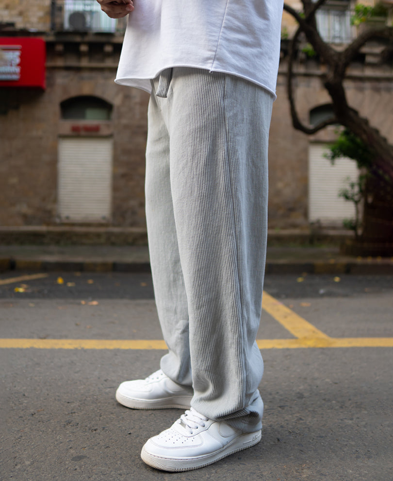 Grey Baggy Fit Corduroy Pant