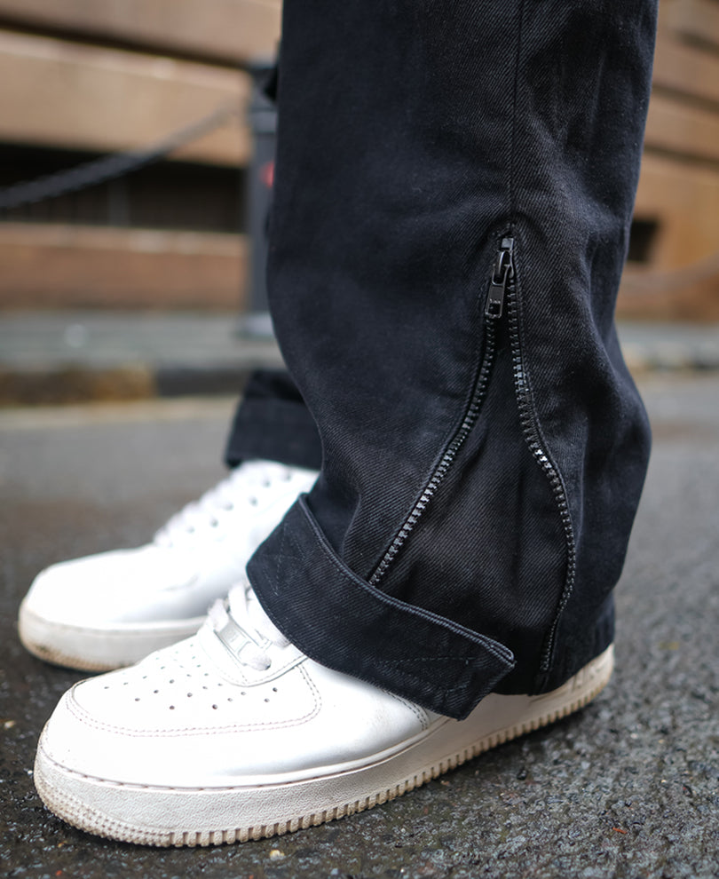 Black Baggy Fit Cargo Denim Jeans