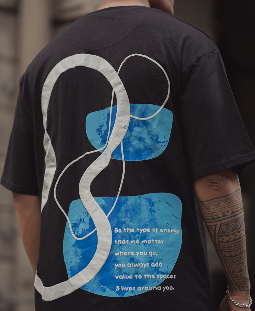 Black Printed Oversized T-Shirt