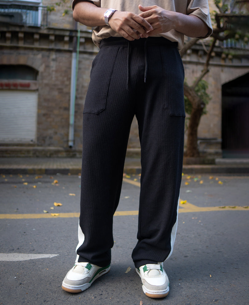 Black Casual Baggy Fit Track Pant