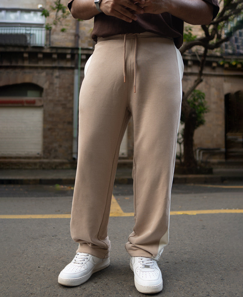 Light Beige Baggy Fit Track Pant