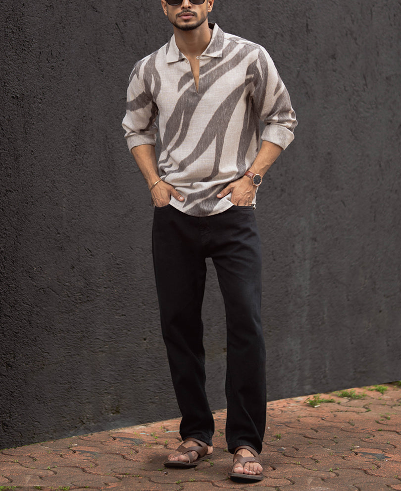 Multi Colour Regular Fit Full Sleeves Kurta Style Shirt