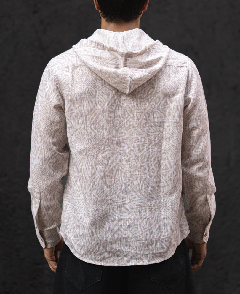 Beige Regular Fit Full Sleeves Hoodie