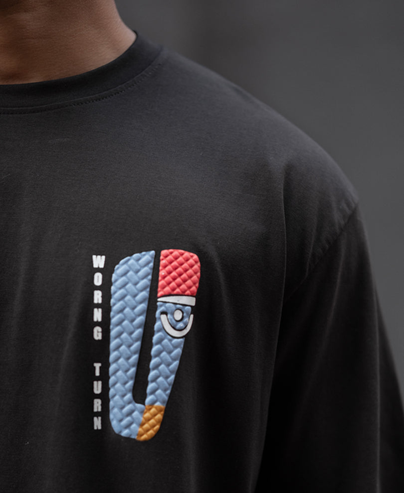 Black Oversized Half Sleeves T-Shirt