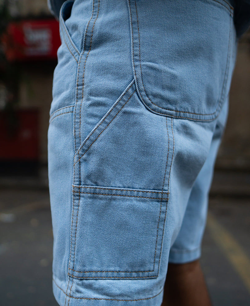 Ice Blue Denim Shorts