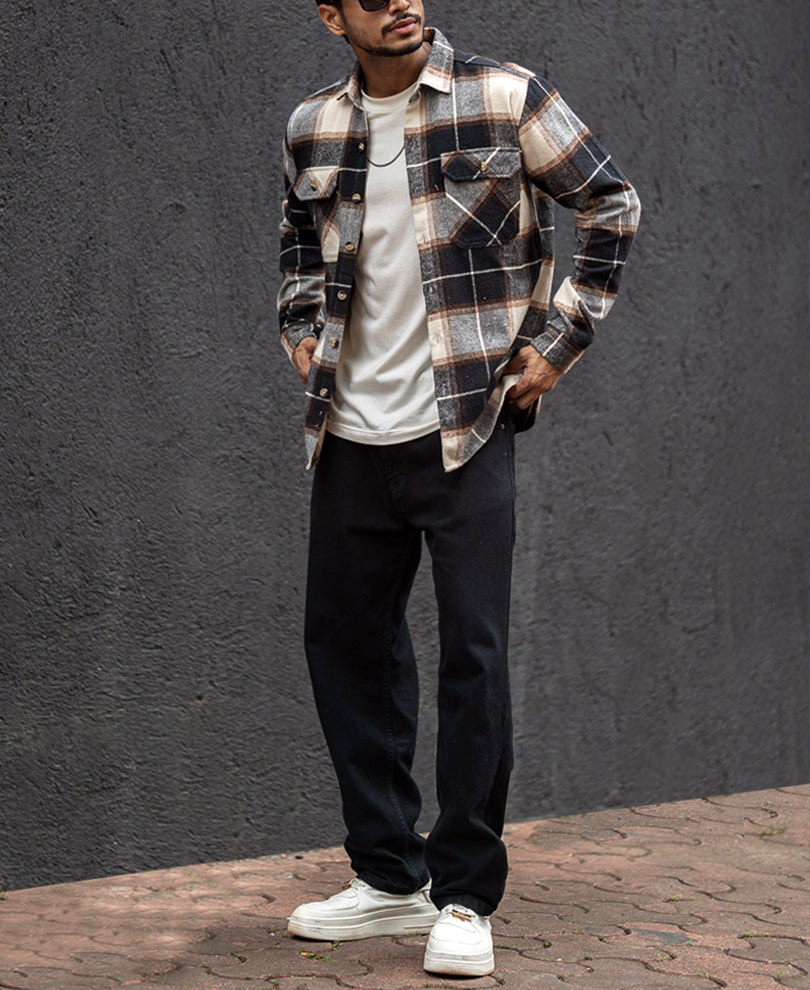 Multicolour Regular Fit Full Sleeves Shirt With Double Pocket
