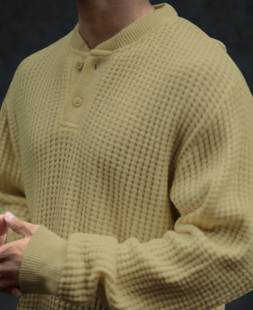 Olive Structured Full Sleeves T-Shirt