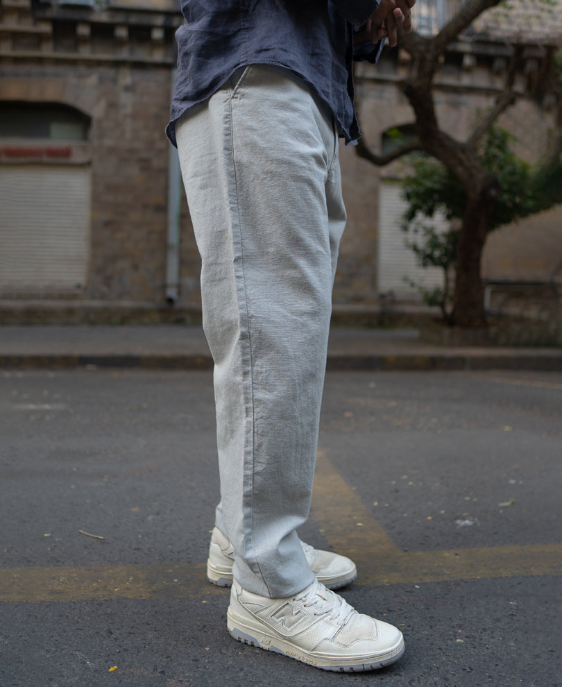 Beige Regular Fit Linen Pant