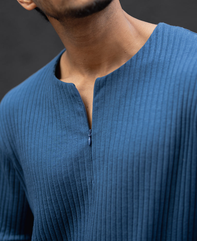 Royal Blue Full Sleeves Regular Fit T-Shirt
