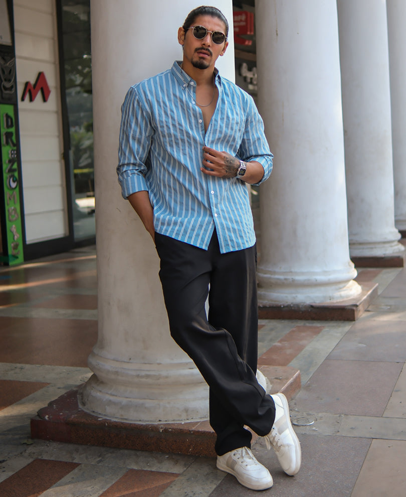 Blue Stripes Regular Fit Shirt